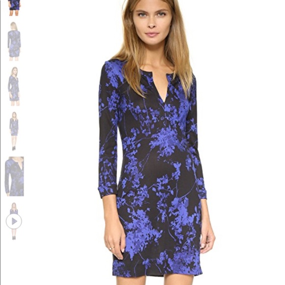 Diane Von Furstenberg Indigo Print Raye Silk Dress - Picture 1 of 8